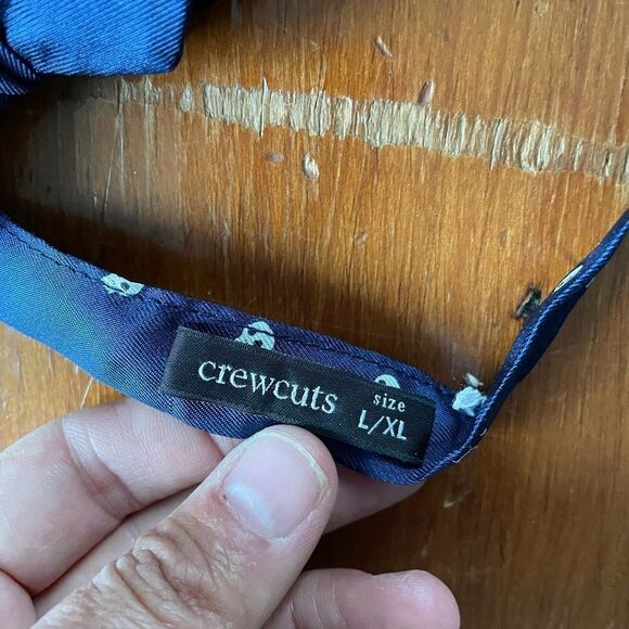 J crew navy w/ white skulls bow tie L - Picture 2 of 2